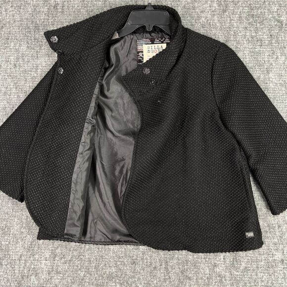 Billabong Poncho Jacket Womens Medium Black Wool Blend Heavyweight Outerwear - Picture 4 of 13